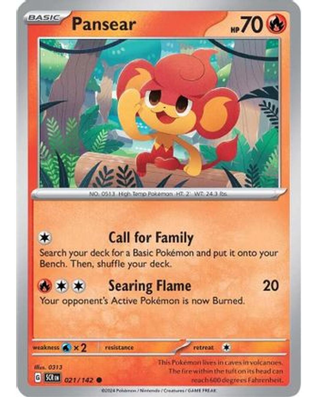 Pansear 021/142  - Reverse Holofoil SV07 Stellar Crown - Common