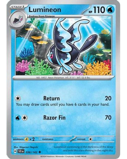 Lumineon 036/142  - Reverse Holofoil SV07 Stellar Crown - Uncommon