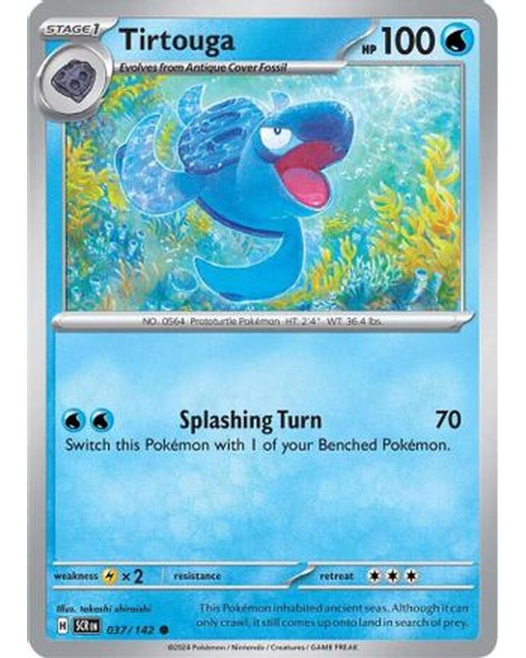 Tirtouga 037/142  - Reverse Holofoil SV07 Stellar Crown - Common