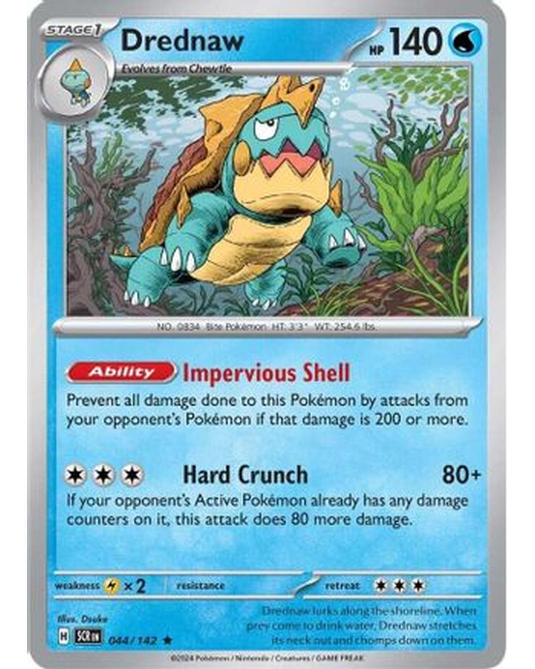 Drednaw 044/142  - Reverse Holofoil SV07 Stellar Crown - Rare