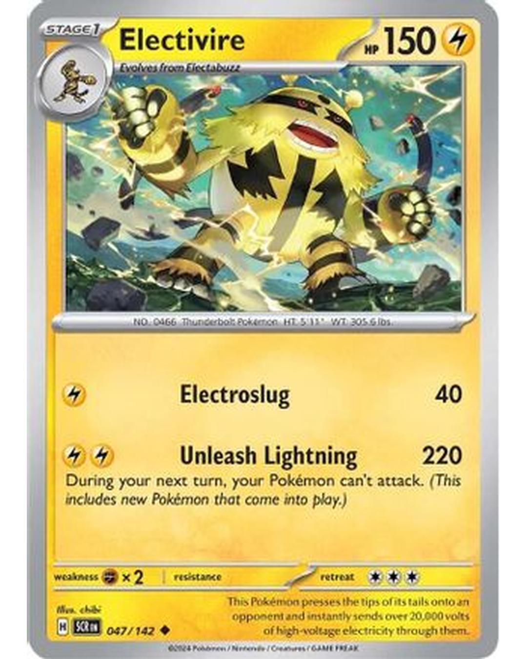 Electivire 047/142  - Reverse Holofoil SV07 Stellar Crown - Uncommon