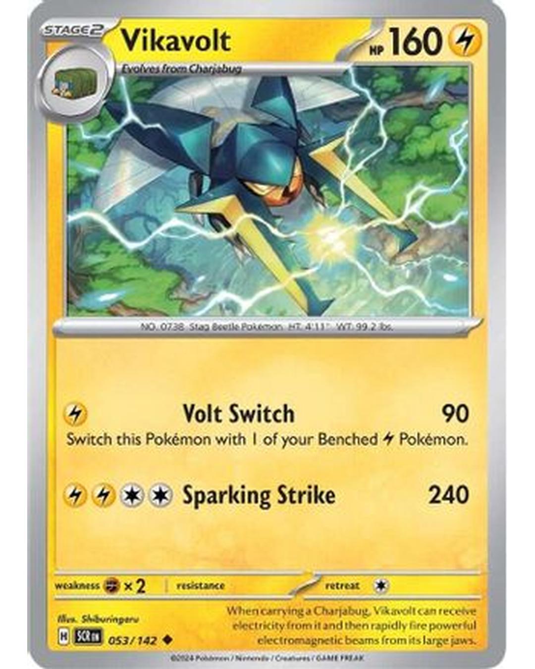 Vikavolt 053/142  - Reverse Holofoil SV07 Stellar Crown - Uncommon