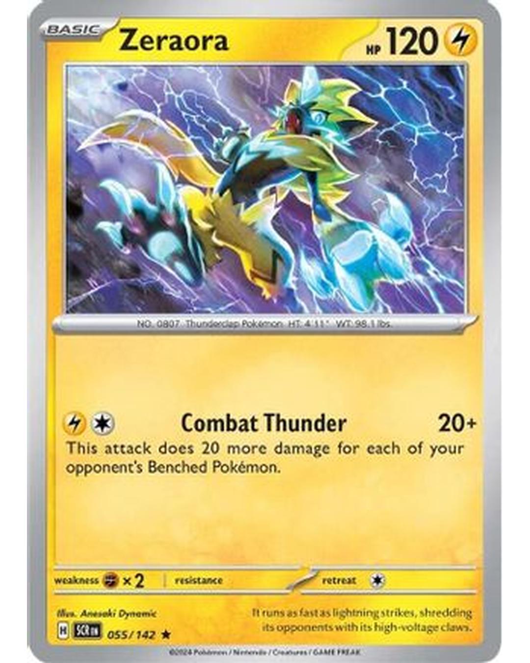 Zeraora 055/142  - Holofoil SV07 Stellar Crown - Rare