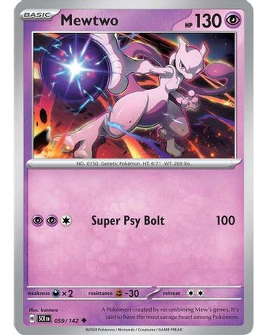 Mewtwo 059/142  - Reverse Holofoil SV07 Stellar Crown - Uncommon