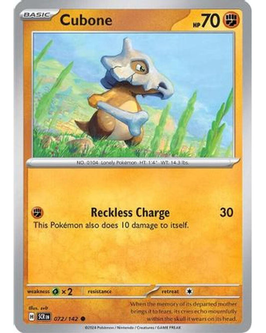 Cubone 072/142  - Reverse Holofoil SV07 Stellar Crown - Common
