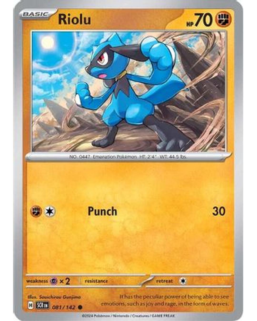 Riolu 081/142  - Reverse Holofoil SV07 Stellar Crown - Common