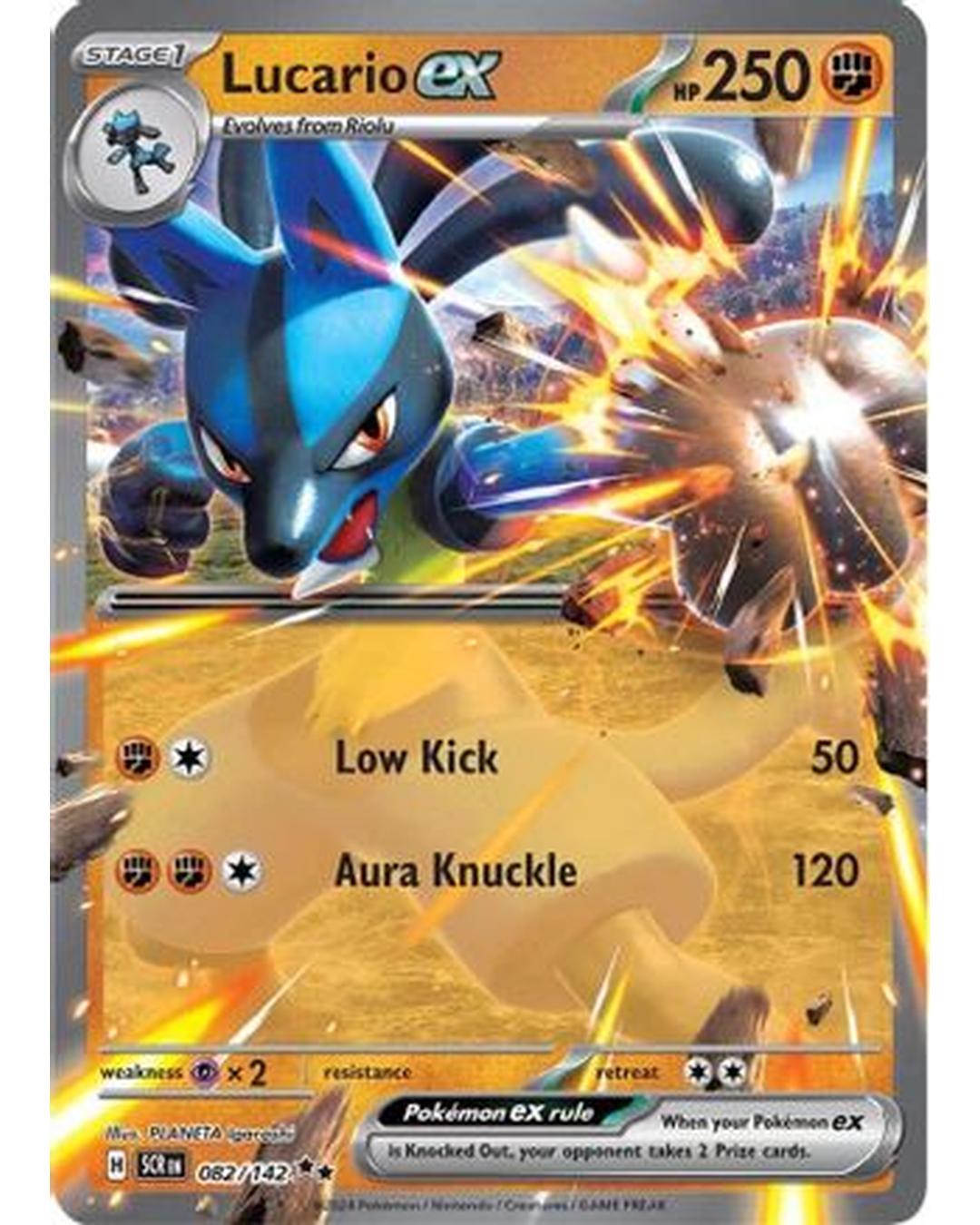 Lucario ex 082/142  - Holofoil SV07 Stellar Crown - Double Rare