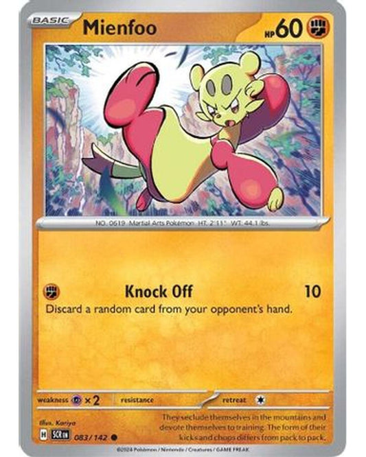 Mienfoo 083/142  - Reverse Holofoil SV07 Stellar Crown - Common