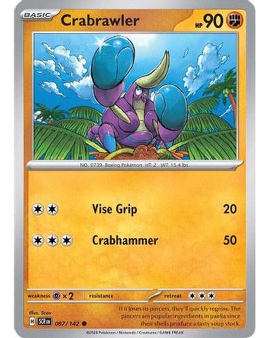 Crabrawler 087/142  - Reverse Holofoil SV07 Stellar Crown - Common