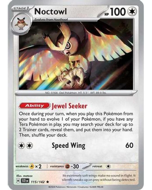 Noctowl 115/142  - Reverse Holofoil SV07 Stellar Crown - Rare