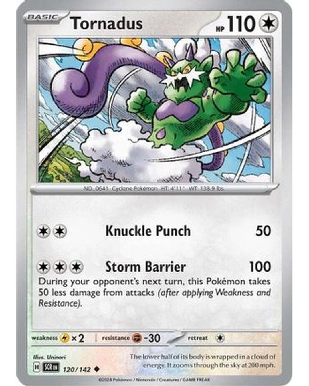 Tornadus 120/142  - Reverse Holofoil SV07 Stellar Crown - Uncommon