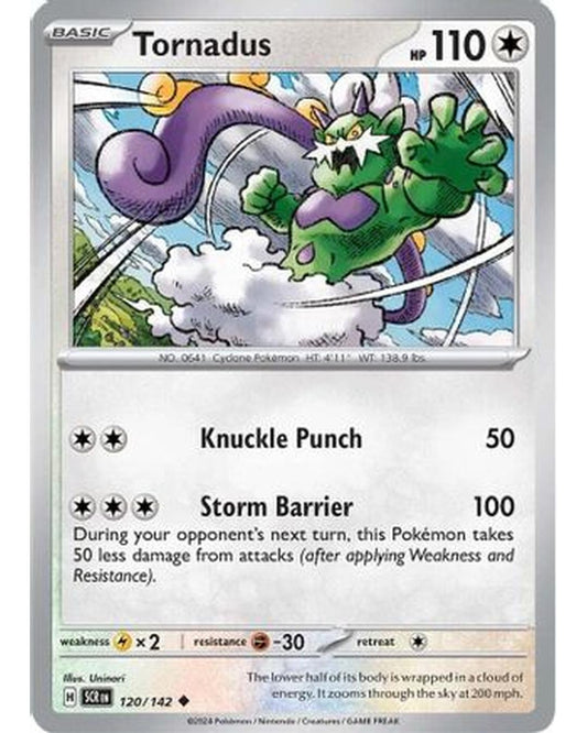 Tornadus 120/142  - Reverse Holofoil SV07 Stellar Crown - Uncommon