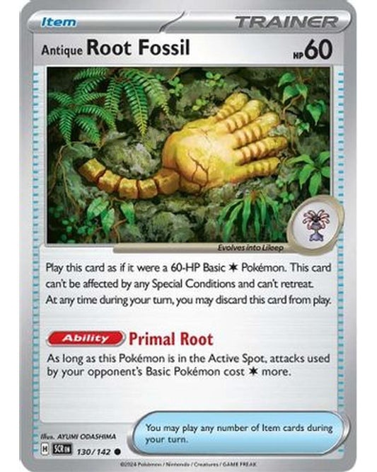 Antique Root Fossil 130/142  - Reverse Holofoil SV07 Stellar Crown - Common