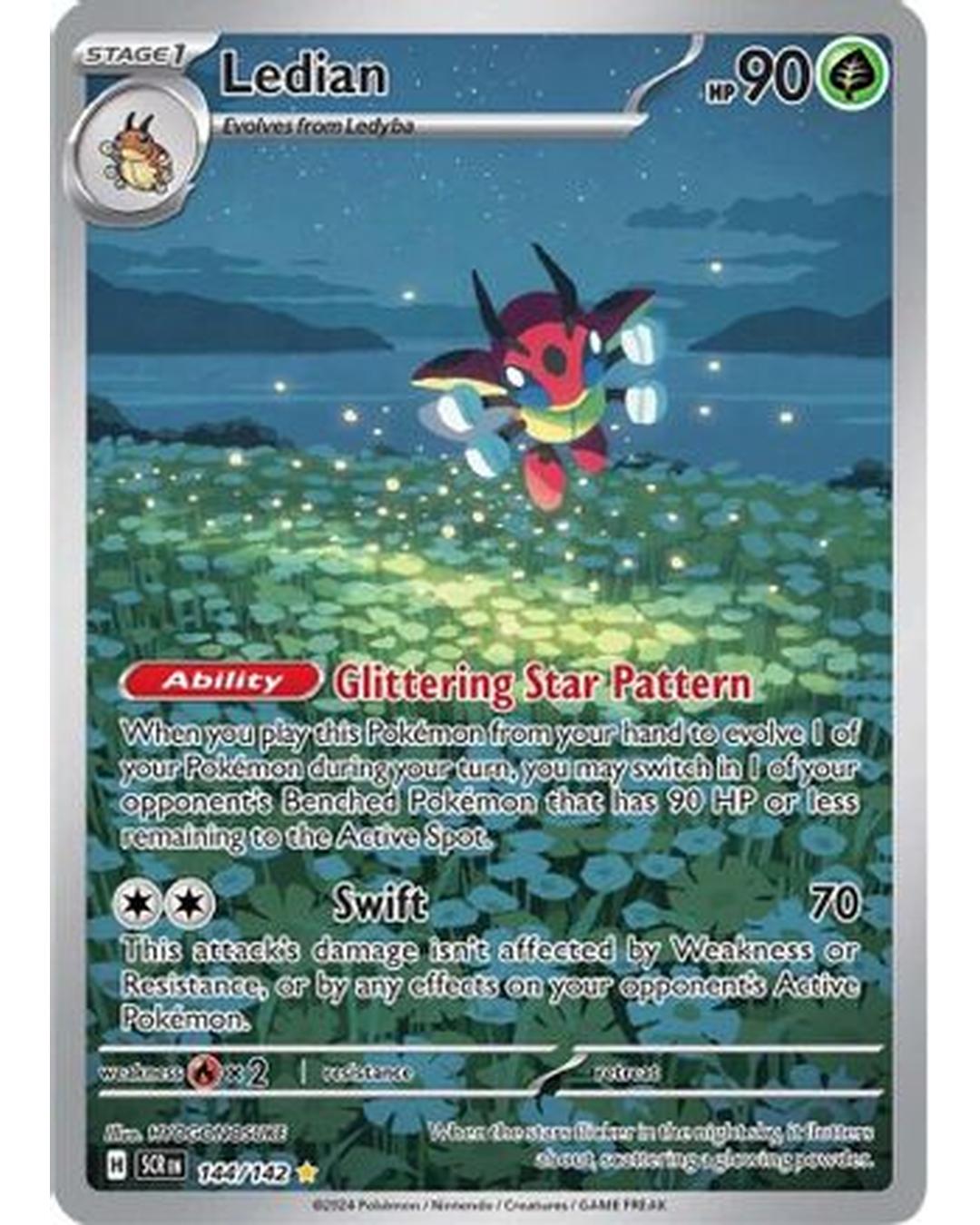 Ledian 144/142  - Holofoil SV07 Stellar Crown - Illustration Rare