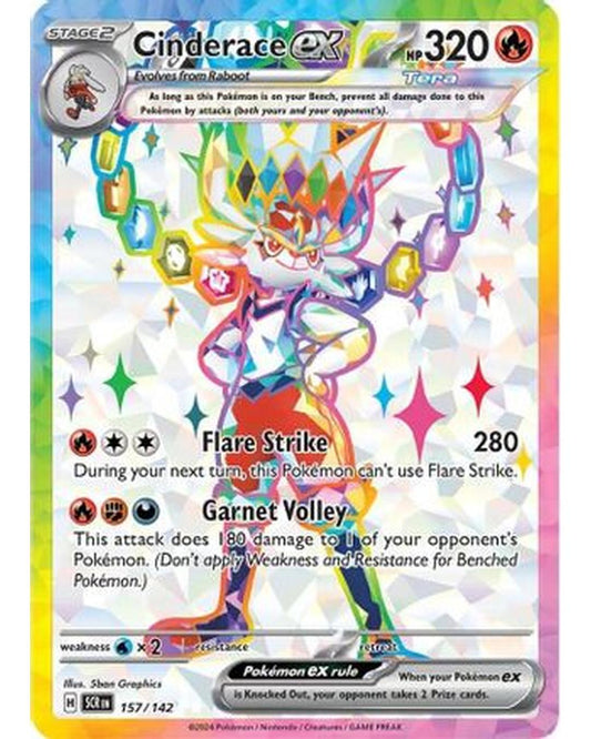 Cinderace ex 157/142  - Holofoil SV07 Stellar Crown - Ultra Rare