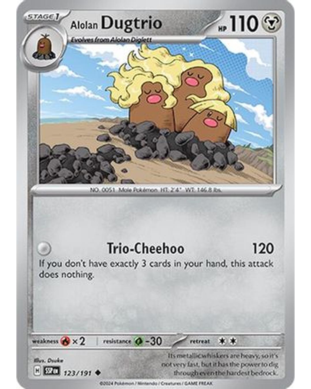 Alolan Dugtrio 123/191  SV08 Surging Sparks - Uncommon
