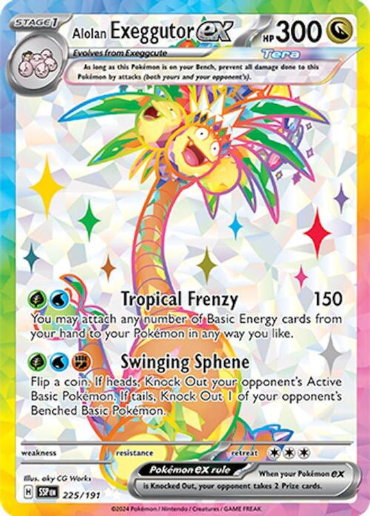Alolan Exeggutor ex 225/191  - Holofoil SV08 Surging Sparks - Ultra Rare