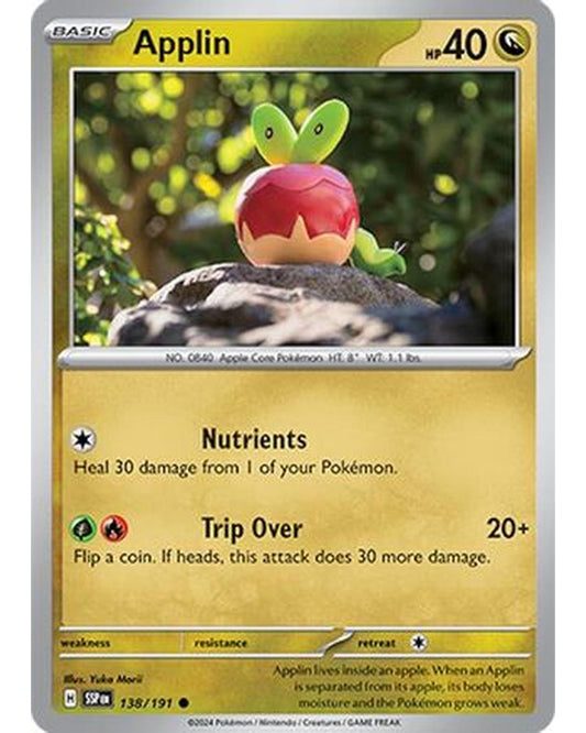 Applin 138/191  - Reverse Holofoil SV08 Surging Sparks - Common