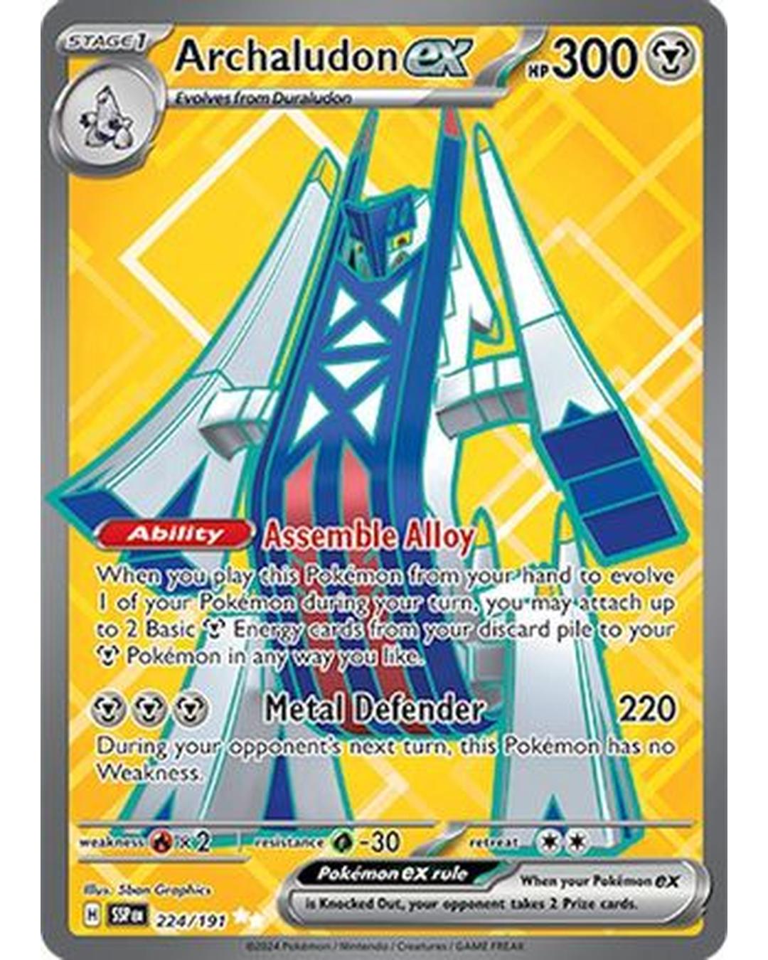 Archaludon ex 224/191  - Holofoil SV08 Surging Sparks - Ultra Rare