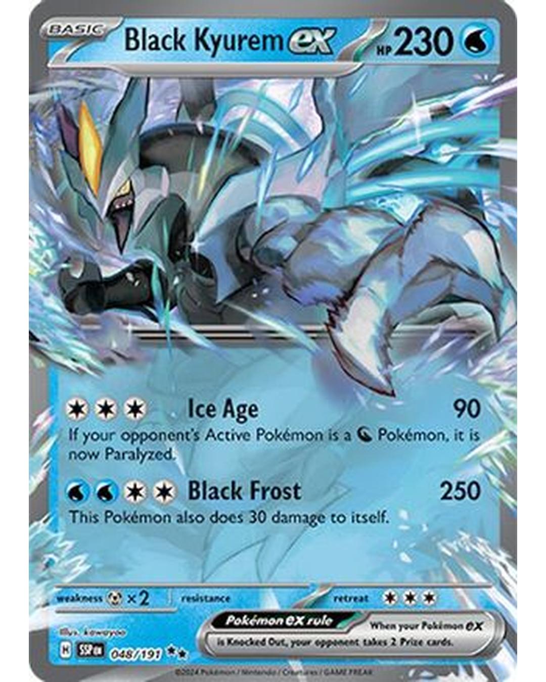Black Kyurem ex 048/191  - Holofoil SV08 Surging Sparks - Double Rare