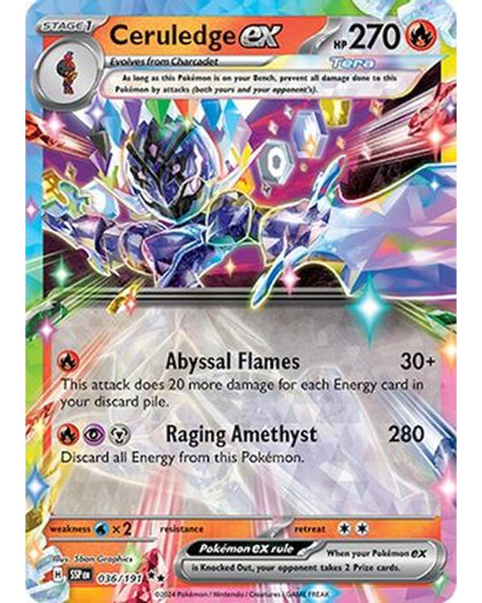 Ceruledge ex 036/191  - Holofoil SV08 Surging Sparks - Double Rare