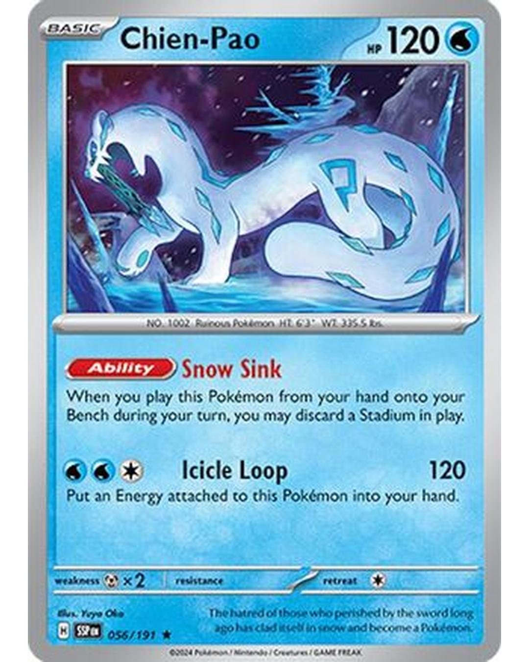 Chien-Pao 056/191  - Reverse Holofoil SV08 Surging Sparks - Rare