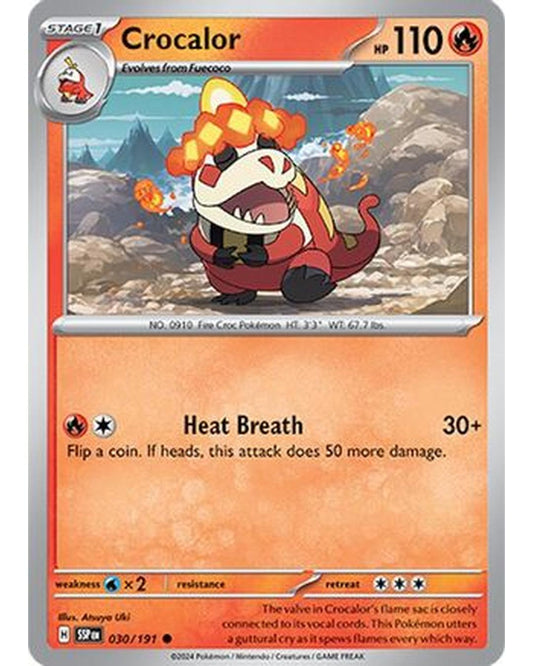 Crocalor 030/191  - Reverse Holofoil SV08 Surging Sparks - Common