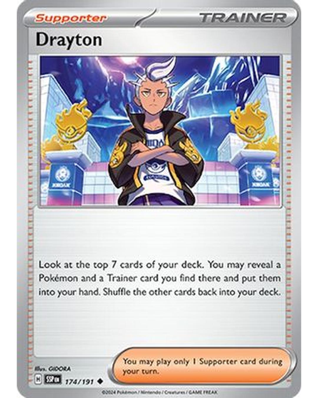 Drayton 174/191  - Reverse Holofoil SV08 Surging Sparks - Uncommon