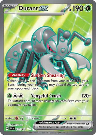 Durant ex 215/191  - Holofoil SV08 Surging Sparks - Ultra Rare