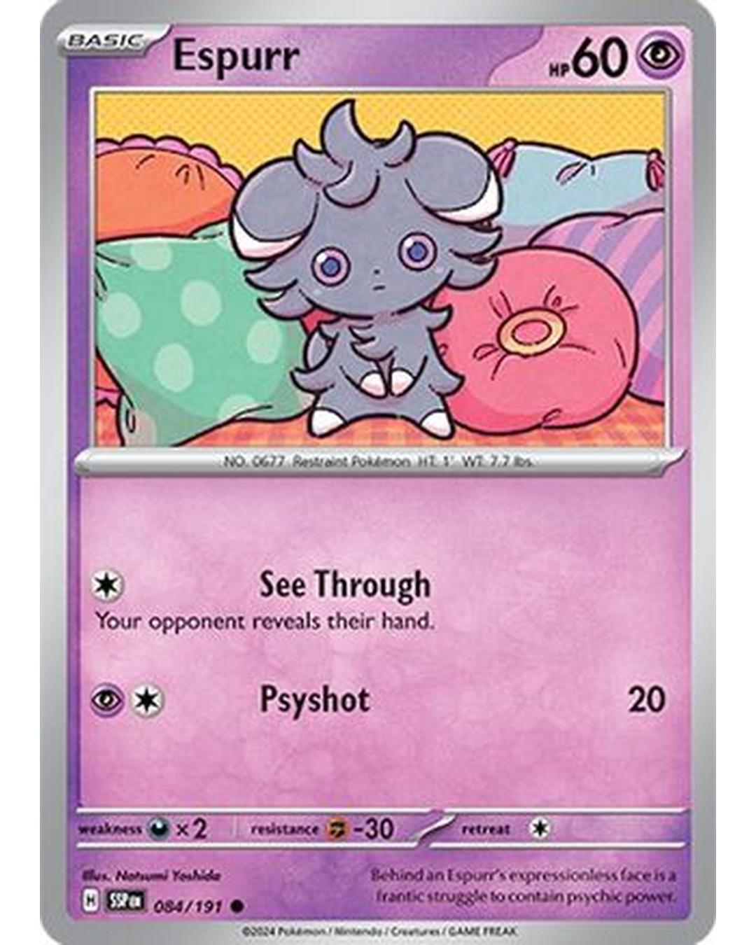 Espurr 084/191  - Reverse Holofoil SV08 Surging Sparks - Common