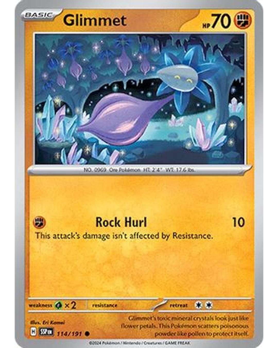 Glimmet 114/191  - Reverse Holofoil SV08 Surging Sparks - Common