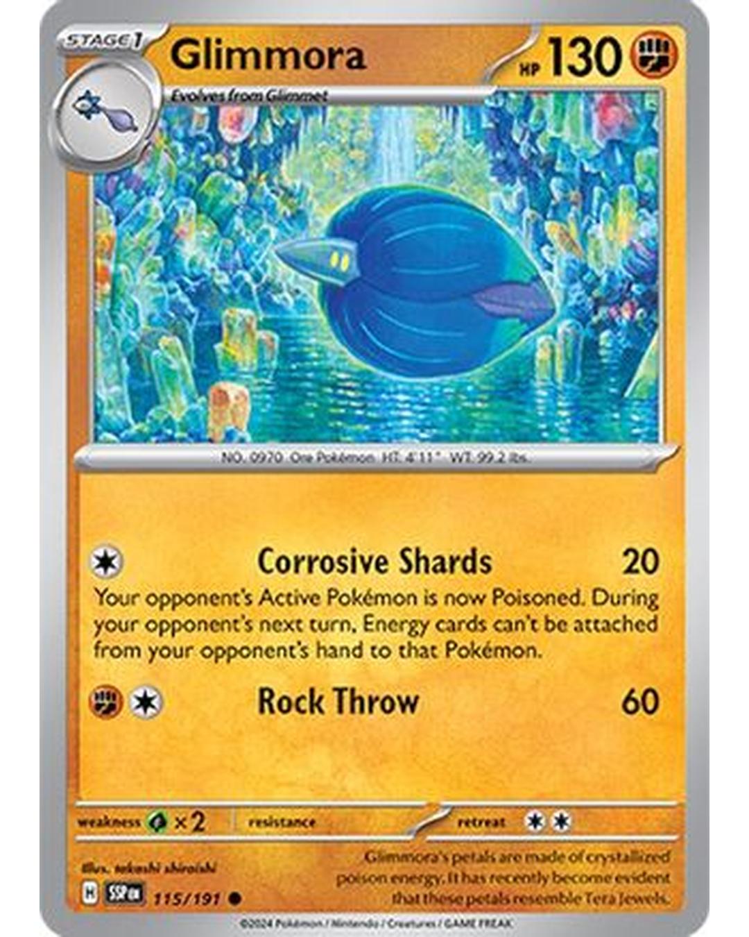 Glimmora 115/191  - Reverse Holofoil SV08 Surging Sparks - Common