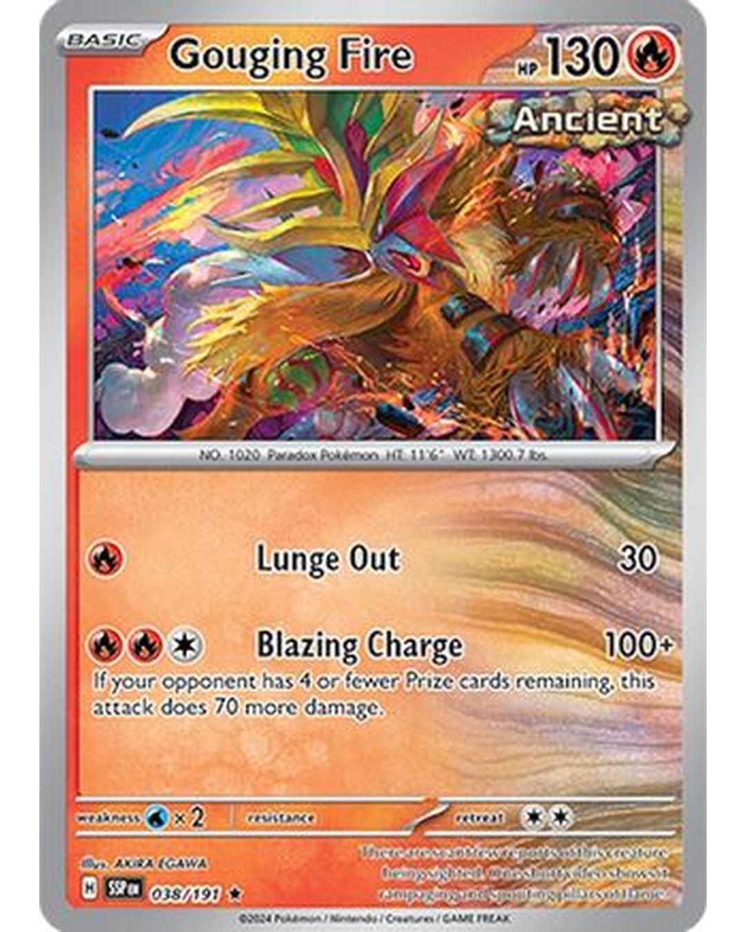 Gouging Fire 038/191  - Holofoil SV08 Surging Sparks - Rare