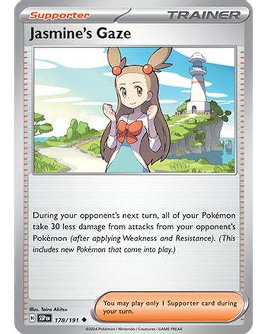 Jasmine's Gaze 178/191  - Reverse Holofoil SV08 Surging Sparks - Uncommon
