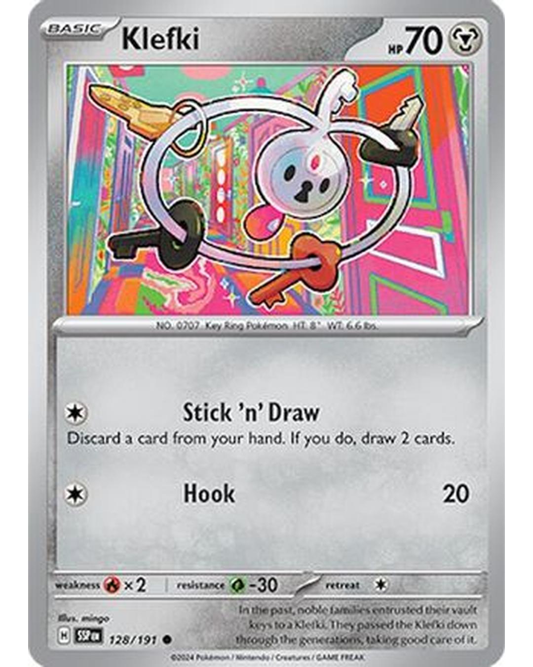 Klefki 128/191  - Reverse Holofoil SV08 Surging Sparks - Common