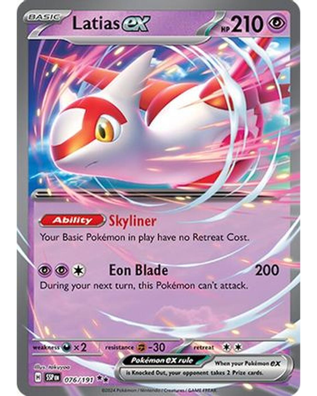 Latias ex 076/191  - Holofoil SV08 Surging Sparks - Double Rare