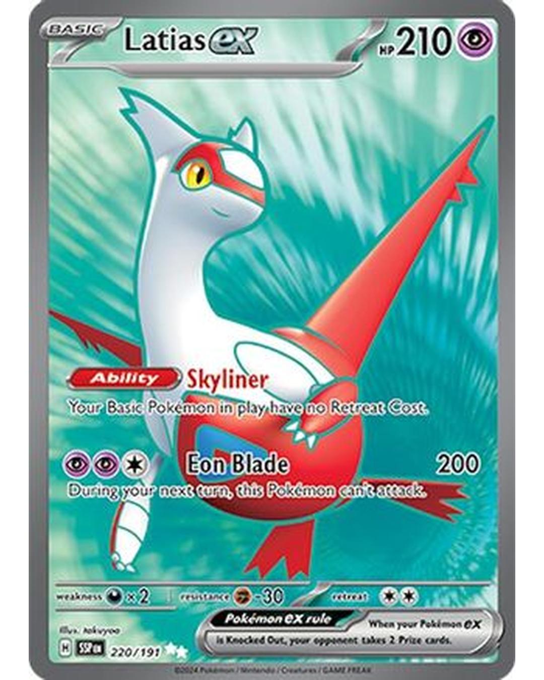 Latias ex 220/191  - Holofoil SV08 Surging Sparks - Ultra Rare