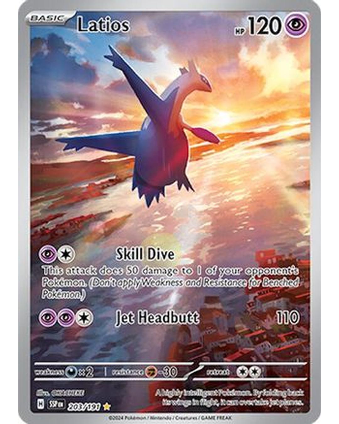 Latios 203/191  - Holofoil SV08 Surging Sparks - Illustration Rare