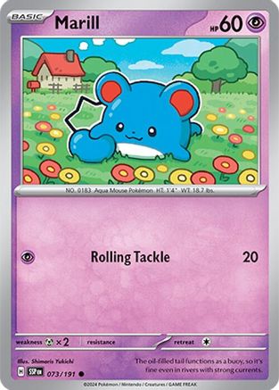 Marill 073/191  - Reverse Holofoil SV08 Surging Sparks - Common