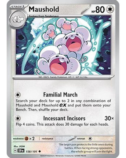 Maushold 158/191  - Reverse Holofoil SV08 Surging Sparks - Uncommon