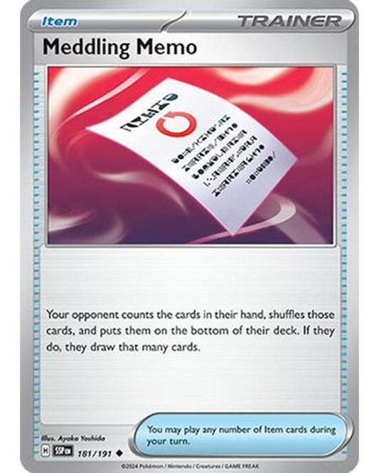 Meddling Memo 181/191  SV08 Surging Sparks - Uncommon