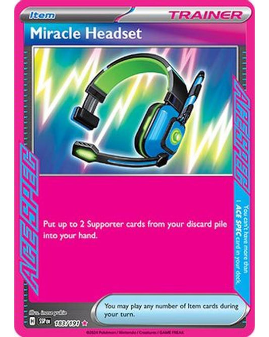 Miracle Headset 183/191  - Holofoil SV08 Surging Sparks - ACE SPEC Rare