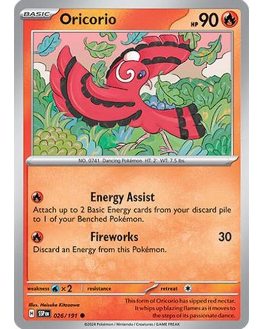 Oricorio 026/191  - Reverse Holofoil SV08 Surging Sparks - Common