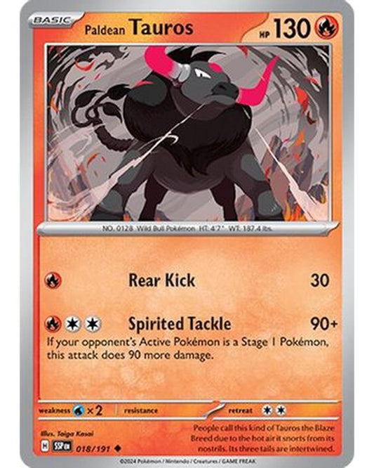 Paldean Tauros 018/191  SV08 Surging Sparks - Uncommon