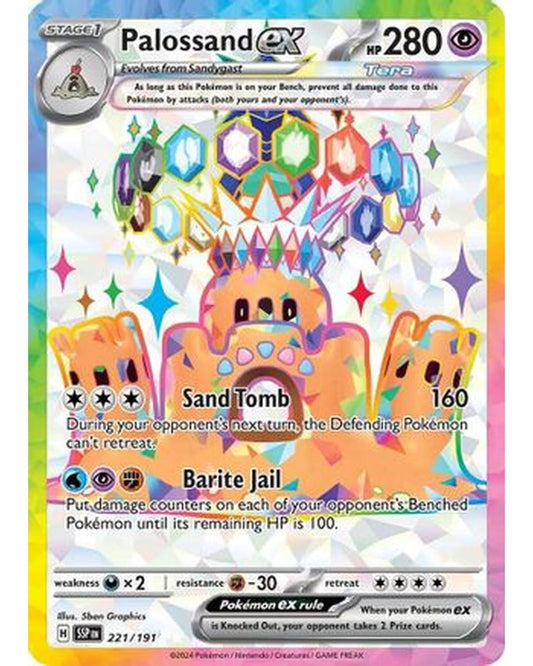 Palossand ex 221/191  - Holofoil SV08 Surging Sparks - Ultra Rare