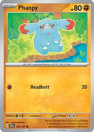 Phanpy 102/191  - Reverse Holofoil SV08 Surging Sparks - Common
