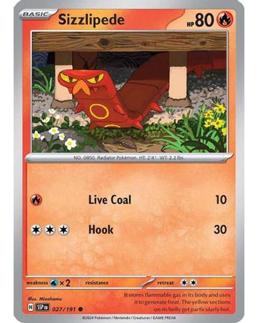 Sizzlipede 027/191  - Reverse Holofoil SV08 Surging Sparks - Common