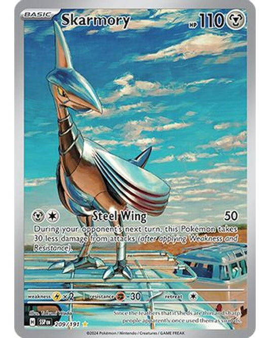 Skarmory 209/191  - Holofoil SV08 Surging Sparks - Illustration Rare