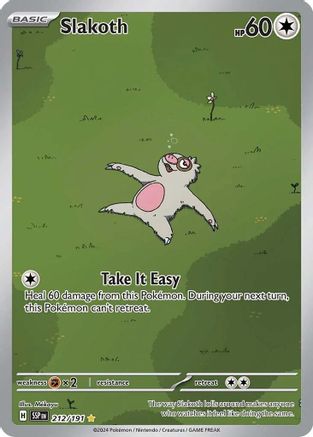 Slakoth 212/191  - Holofoil SV08 Surging Sparks - Illustration Rare