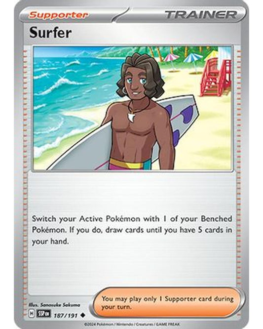 Surfer 187/191  - Reverse Holofoil SV08 Surging Sparks - Uncommon